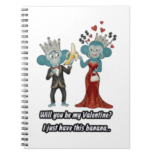 Caderno Espiral Casal de Macacos Engraçados Dia dos Namorados