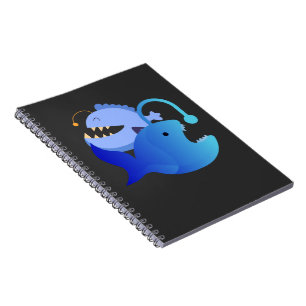 Caderno Espiral Casal de Peixes-Anzol Lindos   Vida Marinha Divert
