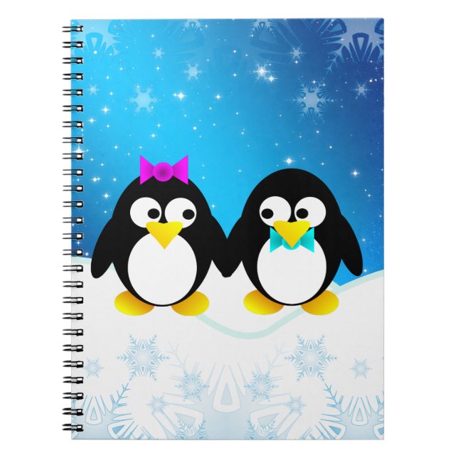 Caderno Espiral Casal de pinguim (Frente)