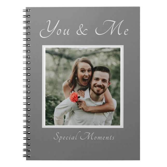 Caderno Espiral Casal Fotografia com nome personalizado notebook (Frente)