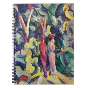 Caderno Espiral Casal na Trilha da Floresta por August Macke