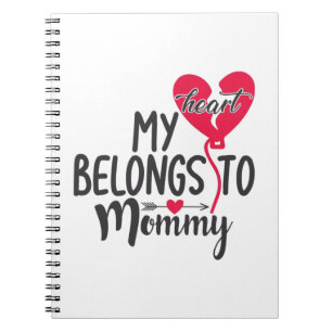 Caderno Espiral Casal Presente Que Meu Coração Pertence A Mamãe