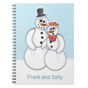 Caderno Espiral Casal Snowman Personalizável