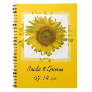 Caderno Espiral Casamento Amarelo de Girassol