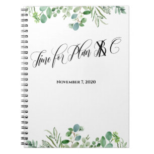 Caderno Espiral Casamento com Eucalyptus no Plano Personalizado C