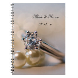Caderno Espiral Casamento com Noivado Diamond Ring e Pérolas