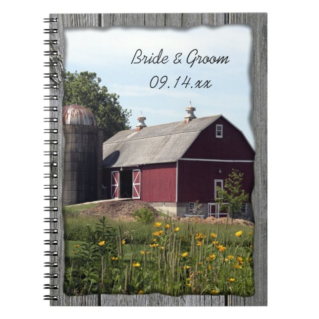 Caderno Espiral Casamento com Red Barn Country (Frente)