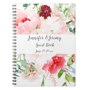 Caderno Espiral Casamento de Jardim Floral de Molercola Selvagem