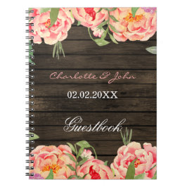 Caderno Espiral Casamento de Madeira de Peony Barn, País Russo