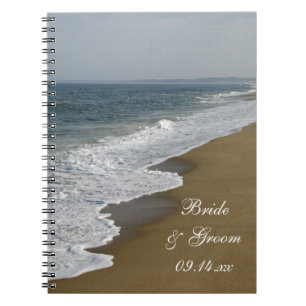 Caderno Espiral Casamento de praia e oceano
