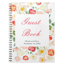 Caderno Espiral Casamento de primavera de Tulipas e Daffodils