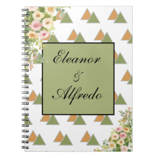 Caderno Espiral Casamento de Rosa em Aquarela