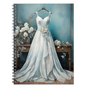 Caderno Espiral Casamento de Vestido Branco Chic