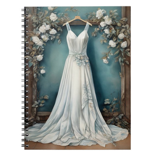Caderno Espiral Casamento de Vestido Branco Clássico (Frente)