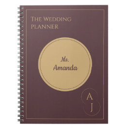 Caderno Espiral Casamento Dourado de luxo elegante