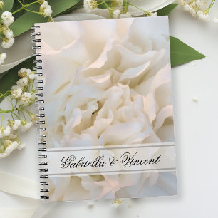 Caderno Espiral Casamento Floral do Cravo Branco
