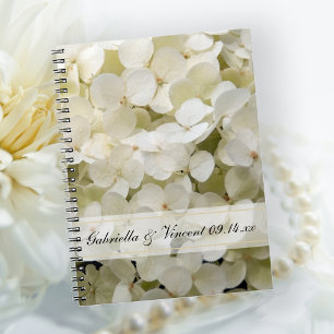 Caderno Espiral Casamento floral do Hydrangea branco