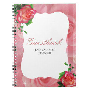Caderno Espiral Casamento Floral Rosa da Vitória