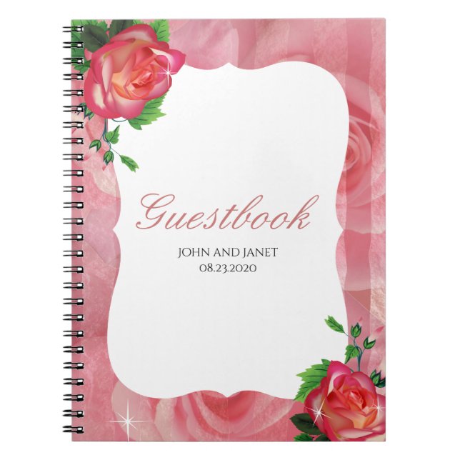 Caderno Espiral Casamento Floral Rosa da Vitória (Frente)