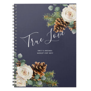 Caderno Espiral Casamento no inverno Eucalyptus Greenery White Ros