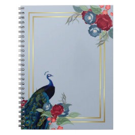 Caderno Espiral Casamento outono de inverno Peacock Blue Burgundy