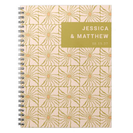 Caderno Espiral Casamento Personalizado Botânico Do Groovy Retro C