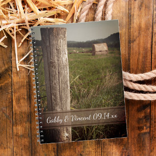 Caderno Espiral Casamento por Fazenda do País das Pastagens Verdes