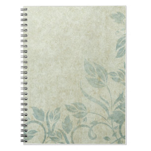 Caderno Espiral Casamento Vintage Floral Vine Azul