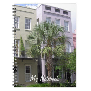 Caderno Espiral Casas de fileira do arco-íris, Charleston