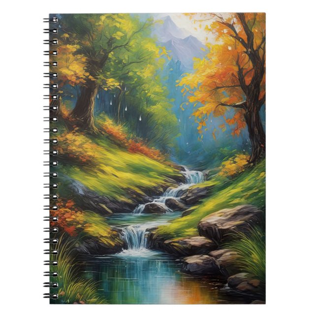 Caderno Espiral Cascades Vibrantes (Frente)