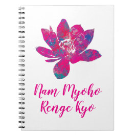 Caderno Espiral Cascata espiritual da Flor do Lotus Colorido