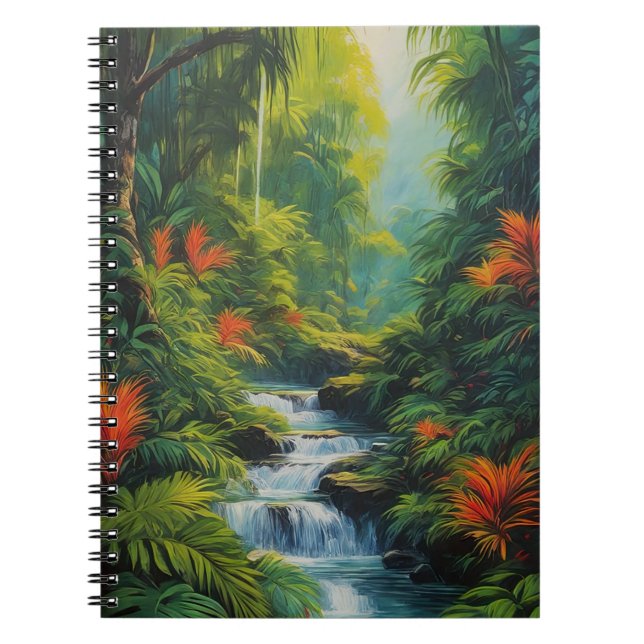Caderno Espiral Cascata Mesmerizante de um Fluxo Selvagem (Frente)