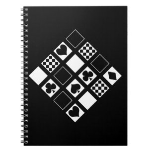 Caderno Espiral Casino jogando cartas para o coração atravessa clu