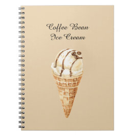 Caderno Espiral Casquinha de Sorvete de Grão de Café