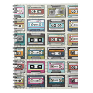 Caderno Espiral Cassete de Música Retroativa: Ícone Nostálgico