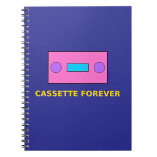 Caderno Espiral Cassete para sempre - Design de Pixel de Fita Retr