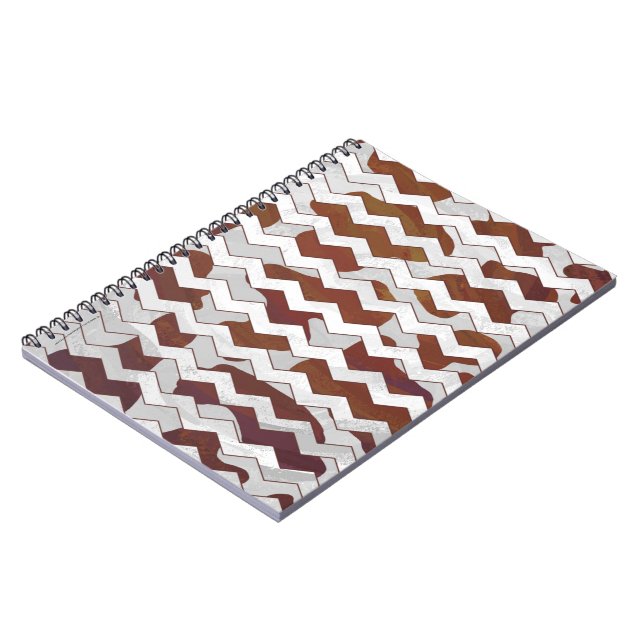 Caderno Espiral Castanho-da-índia e Impressão branco (Left Side)