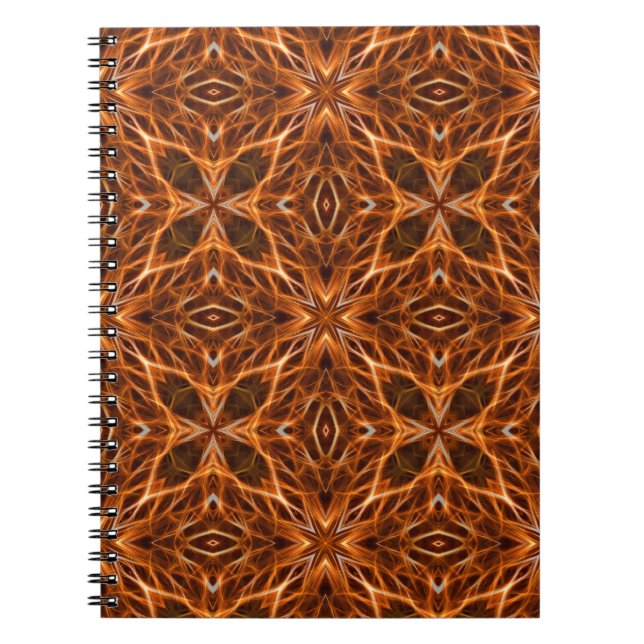 Caderno Espiral Castanho Kaleidoscope Mandala Padrão (Frente)