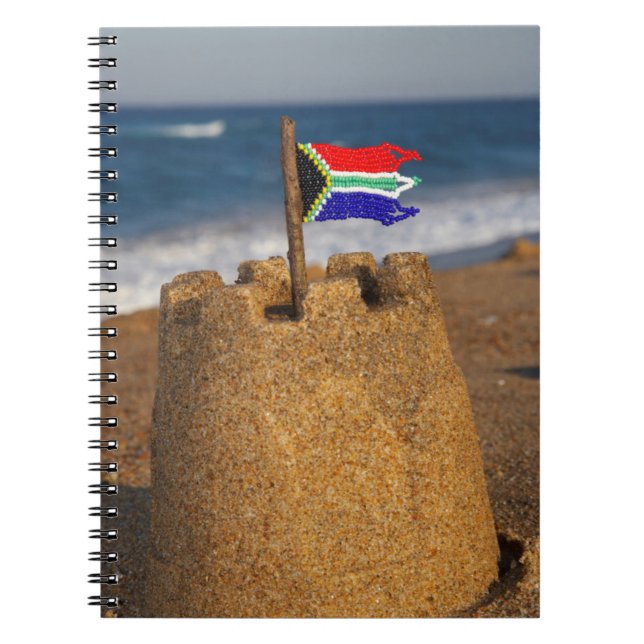 Caderno Espiral Castelo De Areia Com Bandeira Sul-Africana, Umhlan (Frente)