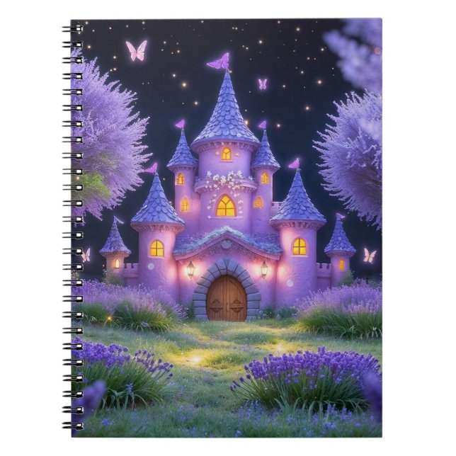 Caderno Espiral Castelo de Fada da Lavanda Oculta (Frente)