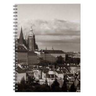 Caderno Espiral Castelo de Praga com Catedral Santo Vitus em Tchec