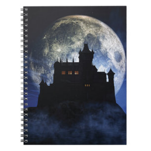 Caderno Espiral Castelo fantasma durante a noite