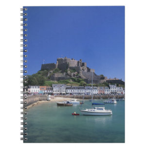 Caderno Espiral Castelo Mount Orgueil e porto, Gorey, Jersey
