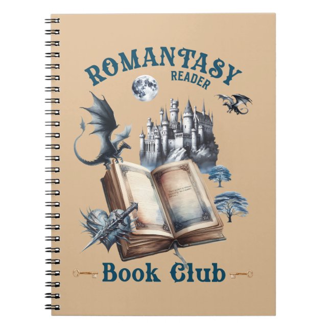 Caderno Espiral Castelo Romantasy Reader Dragon Book Club (Frente)