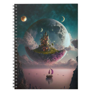 Caderno Espiral Castle In The Moon Fantasy Art Notebook