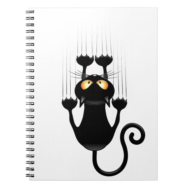 Caderno Espiral Cat Caindo no personagem de desenho animado da div (Frente)
