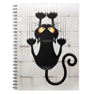 Caderno Espiral Cat Caindo no personagem de desenho animado de div
