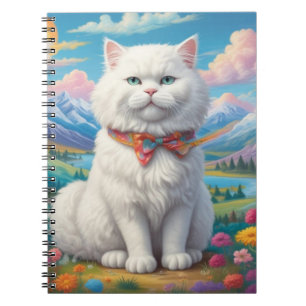 Caderno Espiral Cat em um notebook de campo