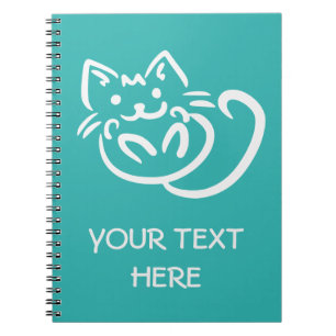 Caderno Espiral Cat Illustração de notebook personalizado a cores