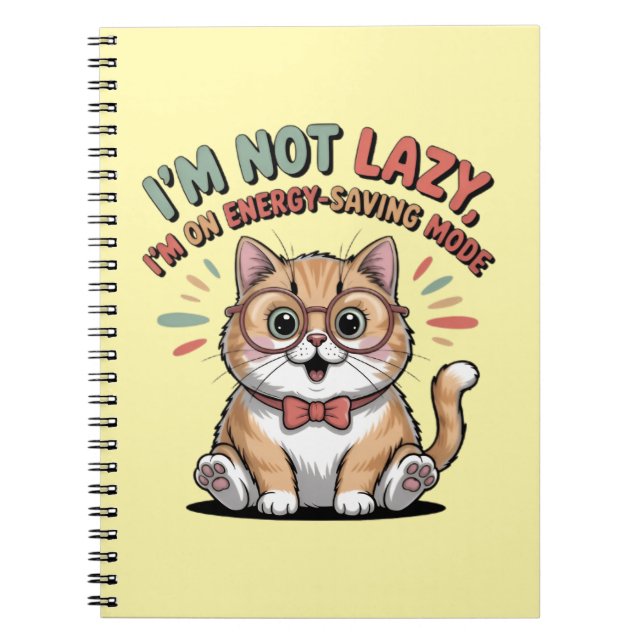 Caderno Espiral Cat in Energy Saving Mode (Frente)